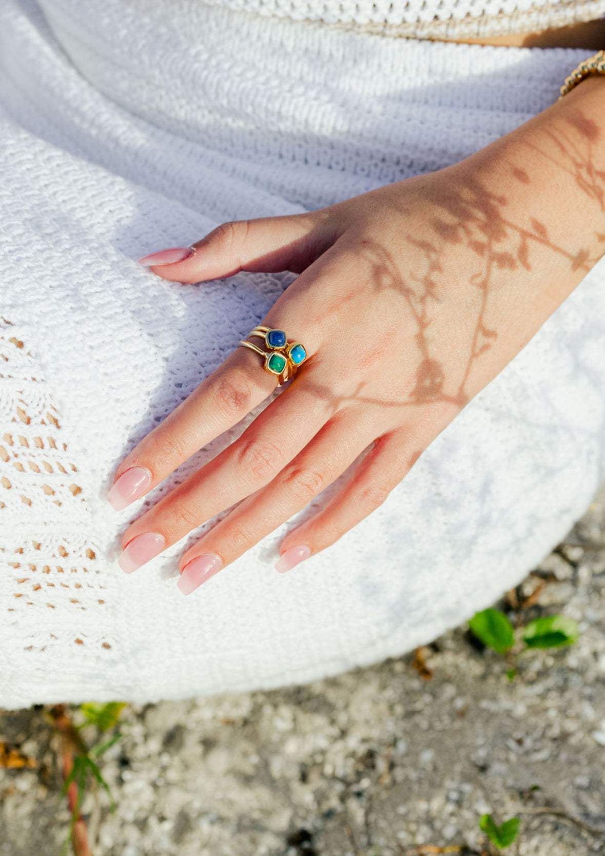 3 Stone Matiz Ring in Ocean