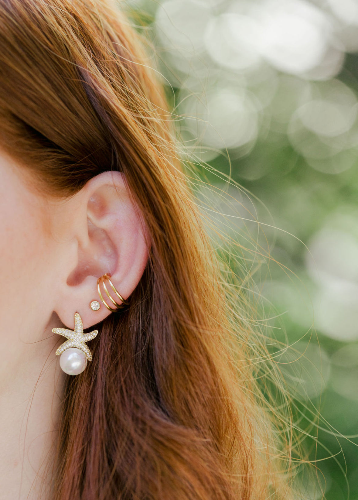 Starfish Pearl Earrings