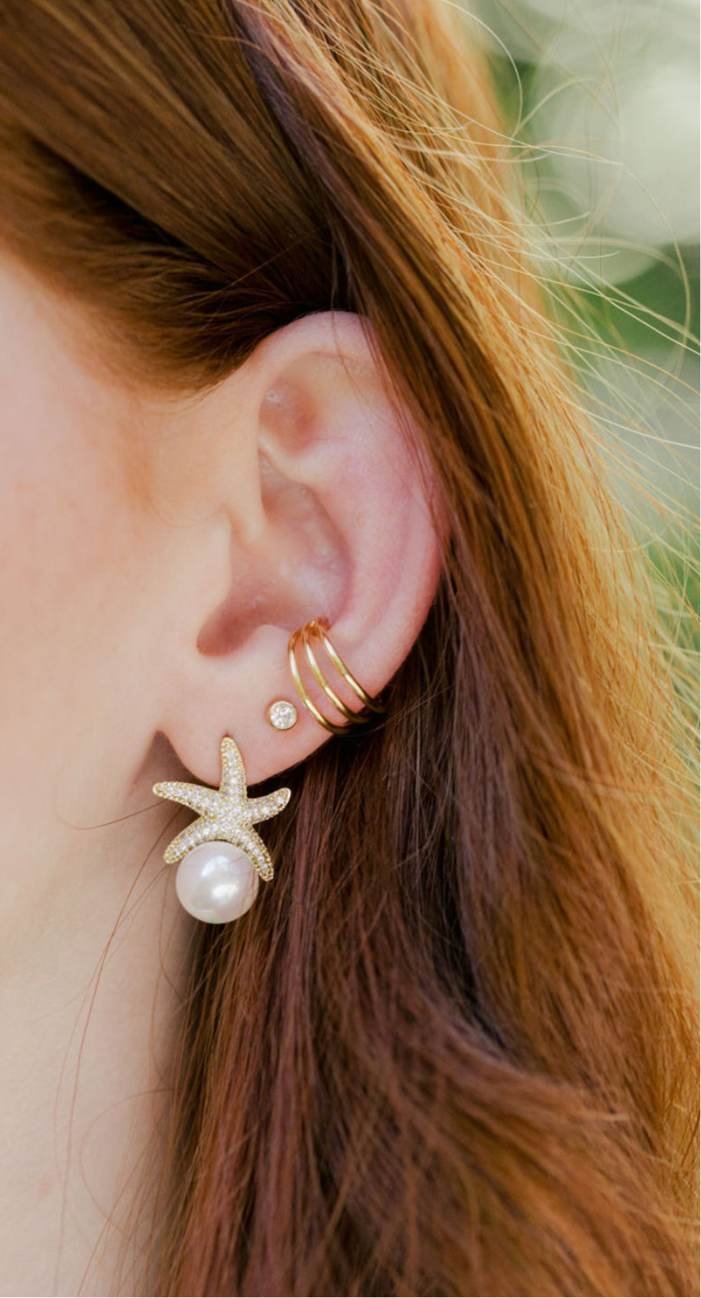 Starfish Pearl Earrings