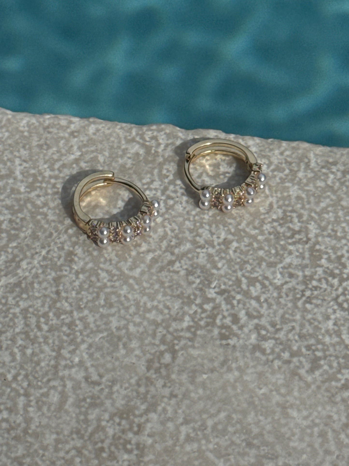 Mini Pearl Huggie Earring