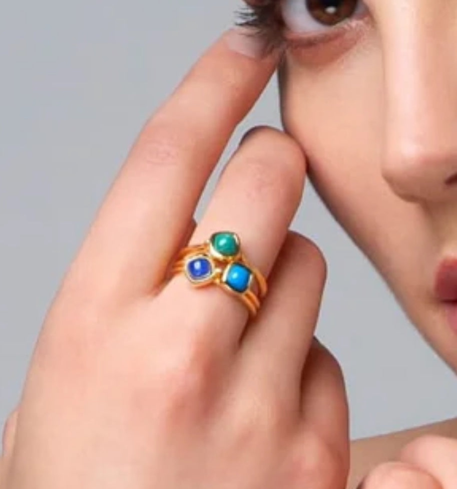 3 Stone Matiz Ring in Ocean