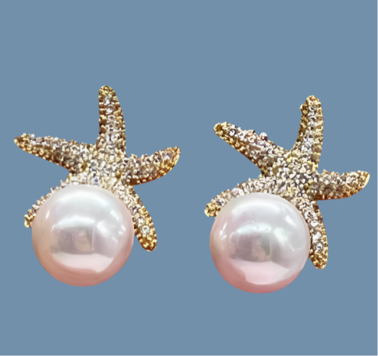 Starfish Pearl Earrings