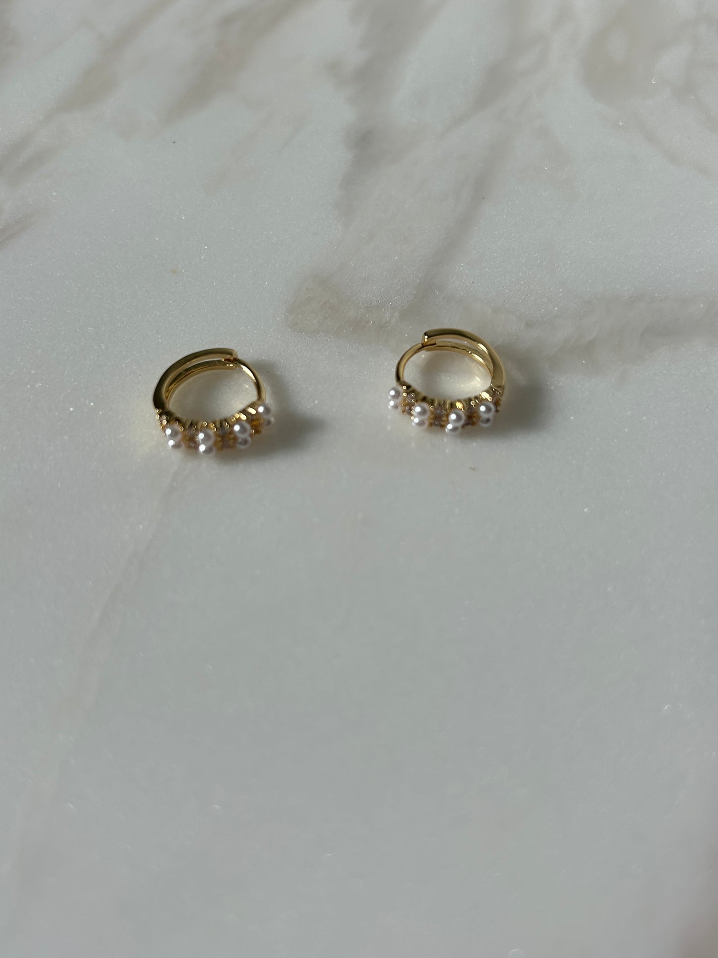 Mini Pearl Huggie Earring
