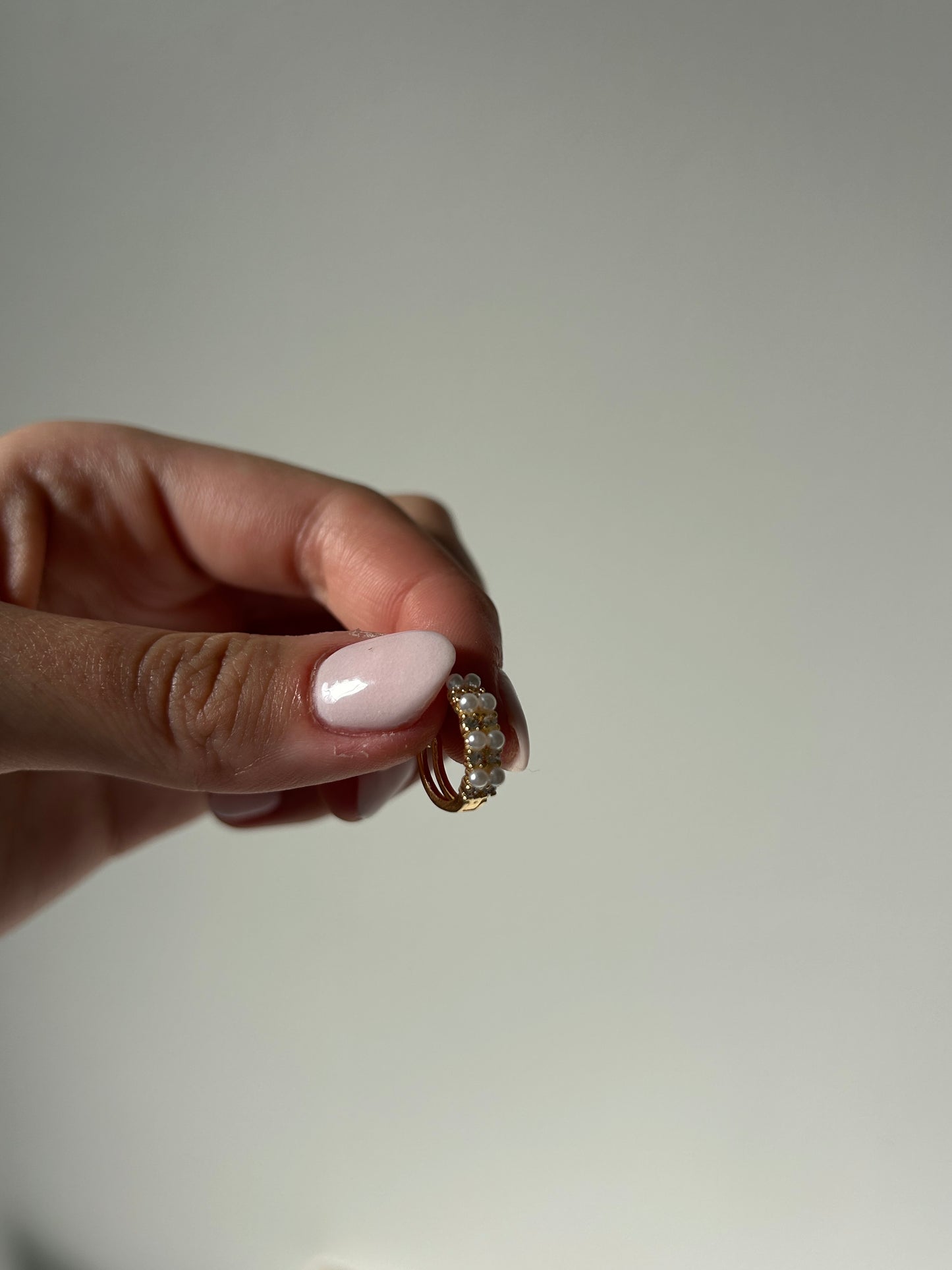 Mini Pearl Huggie Earring