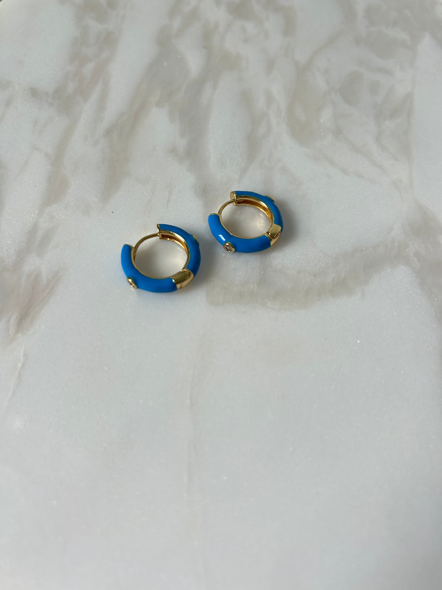 Enamel Hoop Earrings
