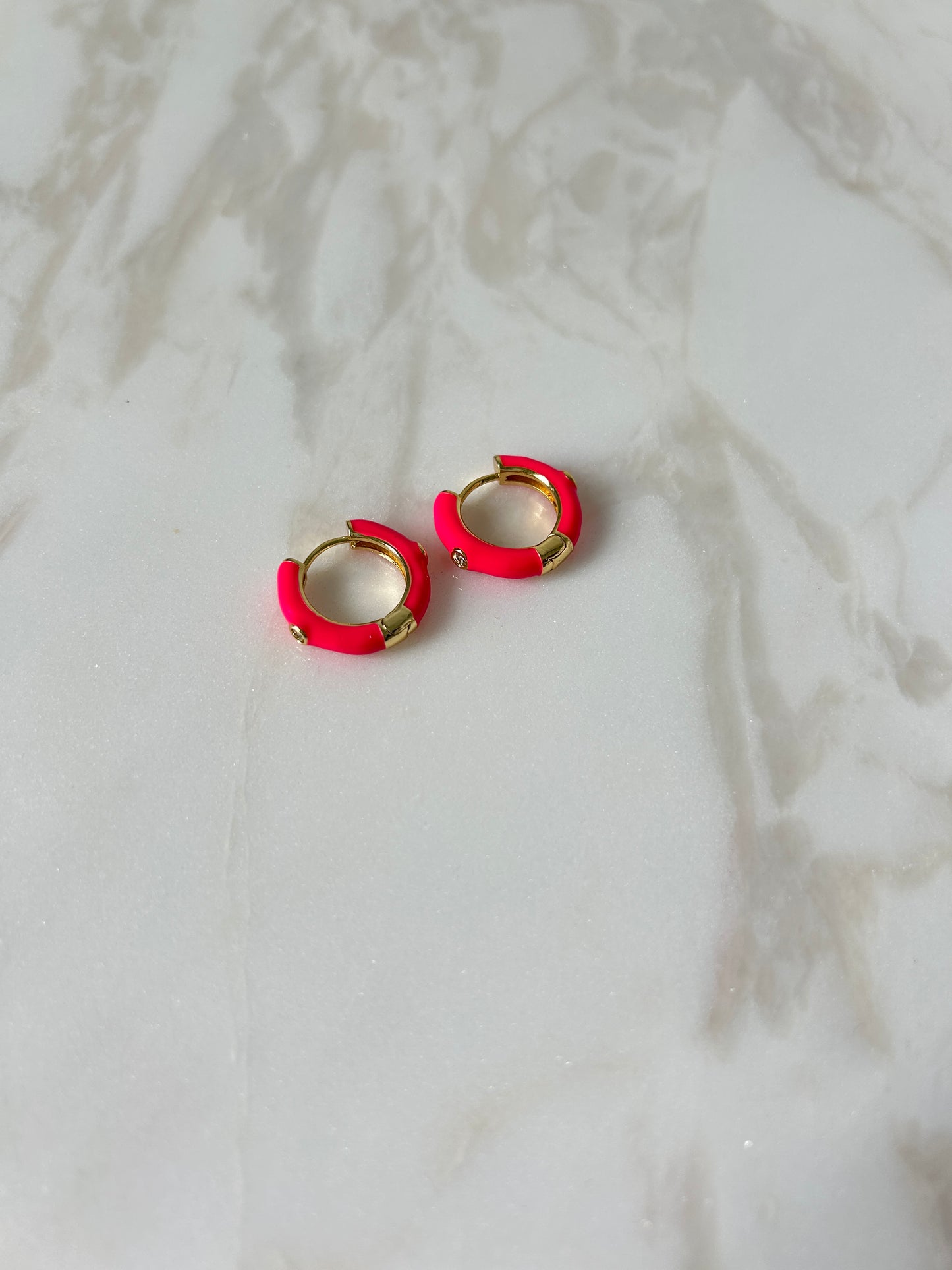 Enamel Hoop Earrings