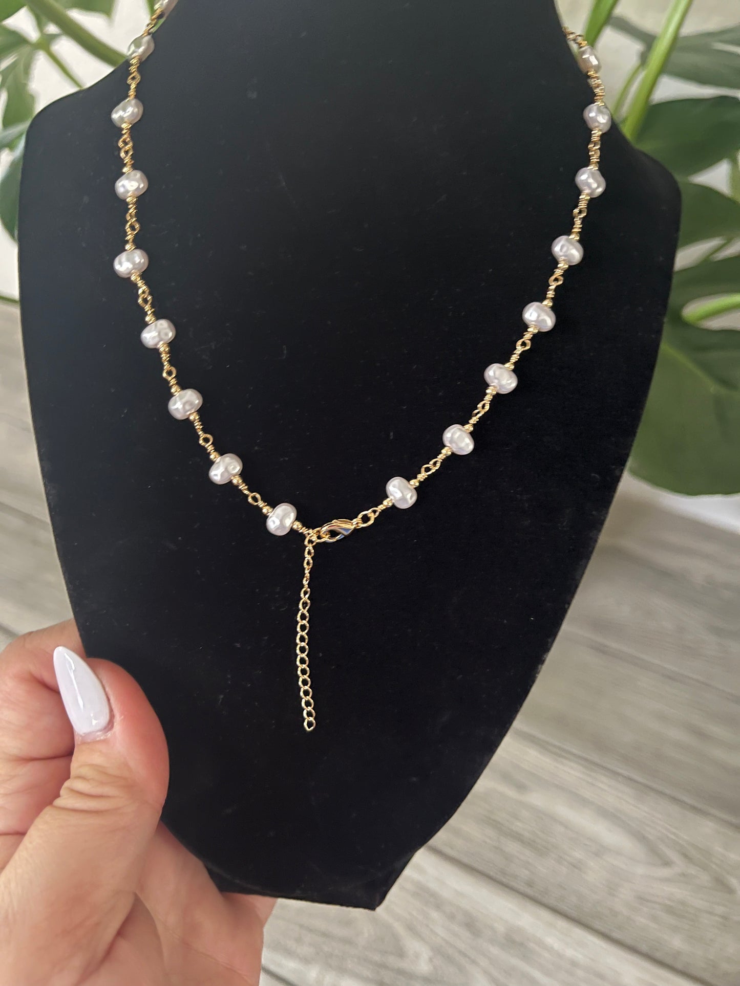 Pearl and Link Necklace