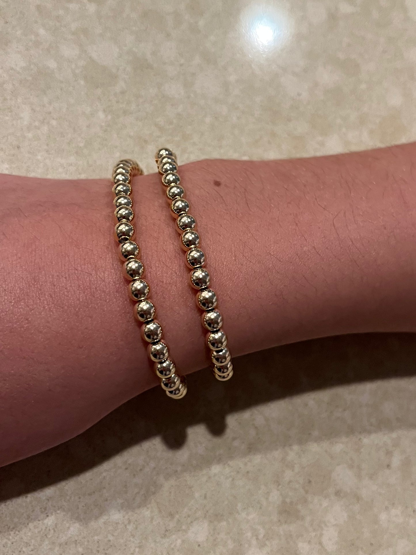 Gold bead bracelet 5mm