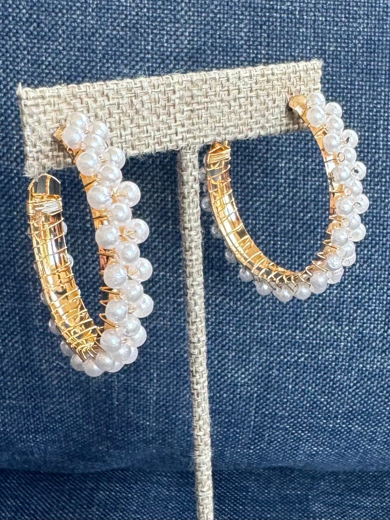 Large Pearl Hoops