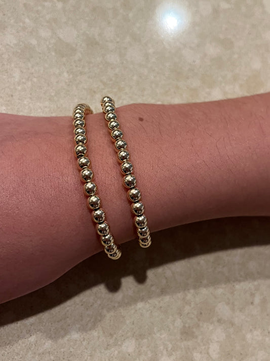 Gold bead bracelet 5mm